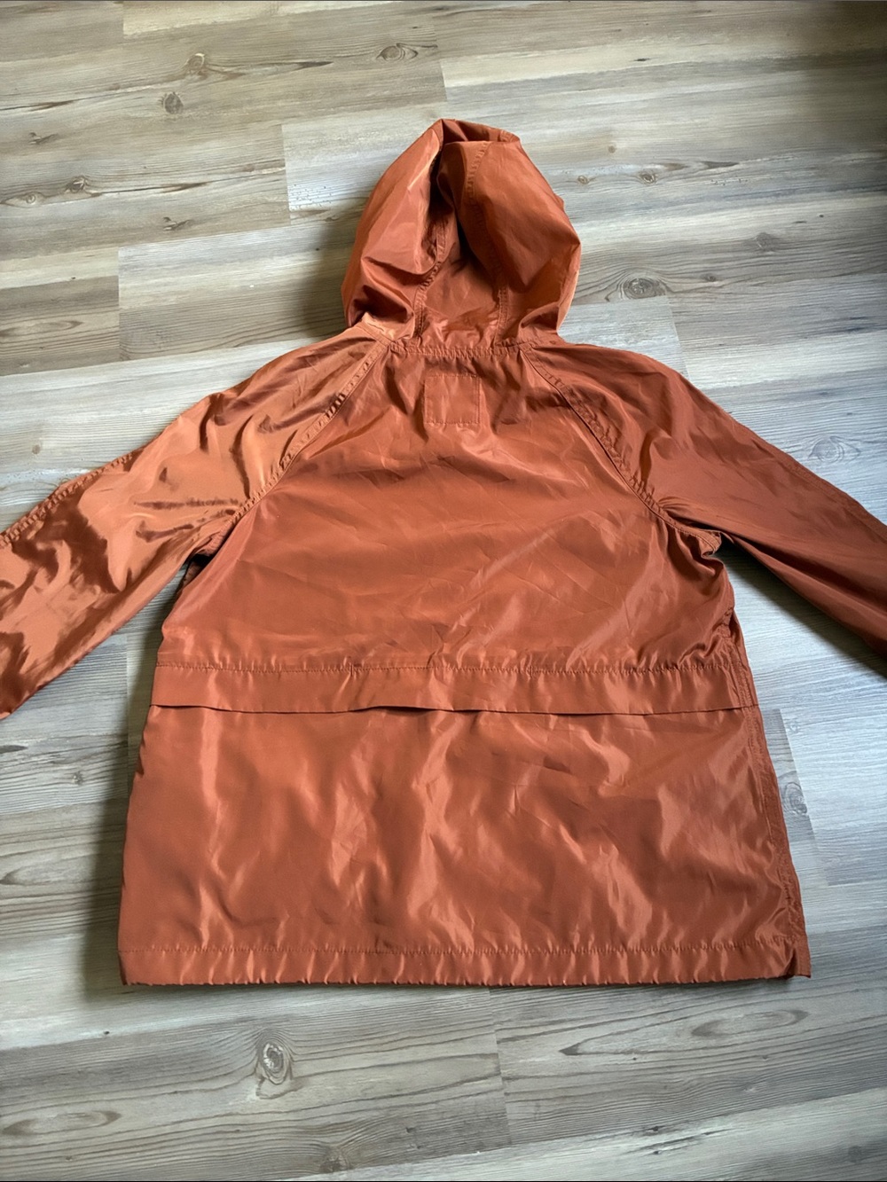 Madewell Raincheck Packable Hooded Raincoat Windbreaker Burnt Orange Women S - Picture 10 of 14